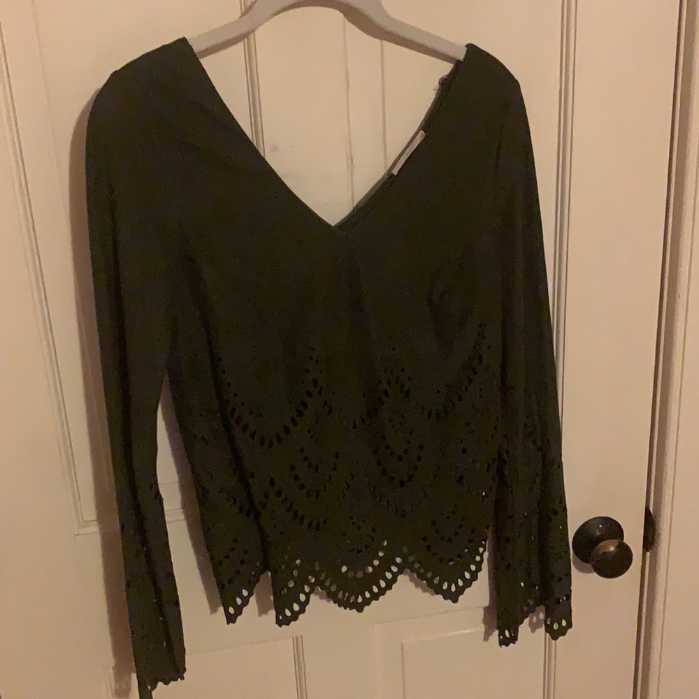 Forest green suede top - size small